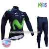 Completo Maglia Ciclismo + Calzamaglia 2017 Movistar Team Bambino N001 Winter Invernale